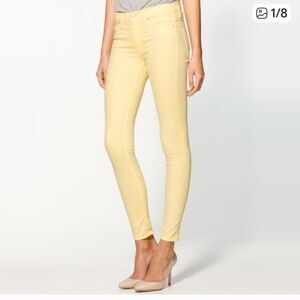 Hudson Midrise Nico Super Skinny Bright Yellow Skinny Jeans Made in Los Angeles